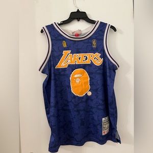 BAPE x Mitchell & Ness Lakers ABC Basketball Swingman Jersey 'Purple' 💟🏀💛